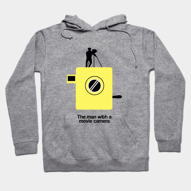 The Man with a Movie Camera Russian Minimal Movie Fan Art Dziga Vertov Hoodie by Rozbud